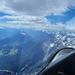 Flugwegposition um 12:52:55: Aufgenommen in der Nähe von Gemeinde Wildermieming, Österreich in 3170 Meter